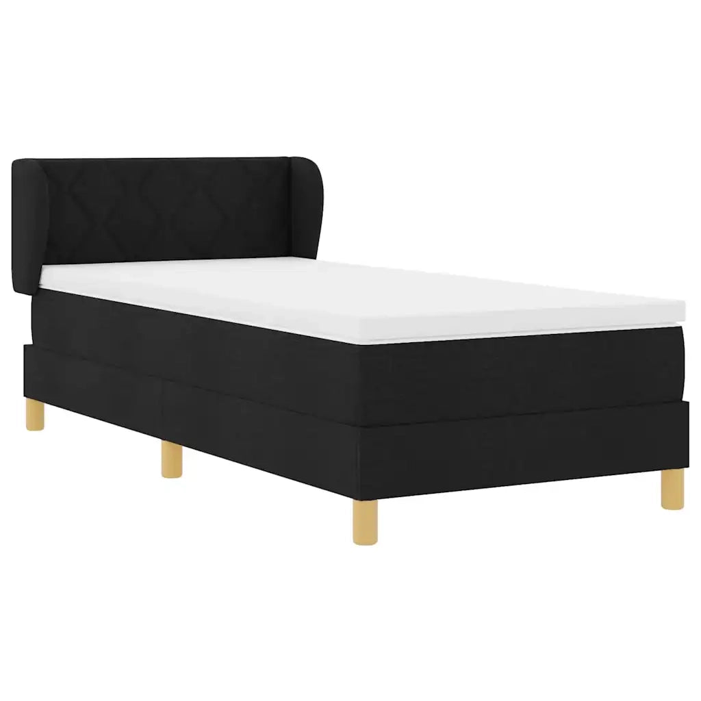 Letto a molle con materasso Nero 90 x 190 cm Tessuto 3340250