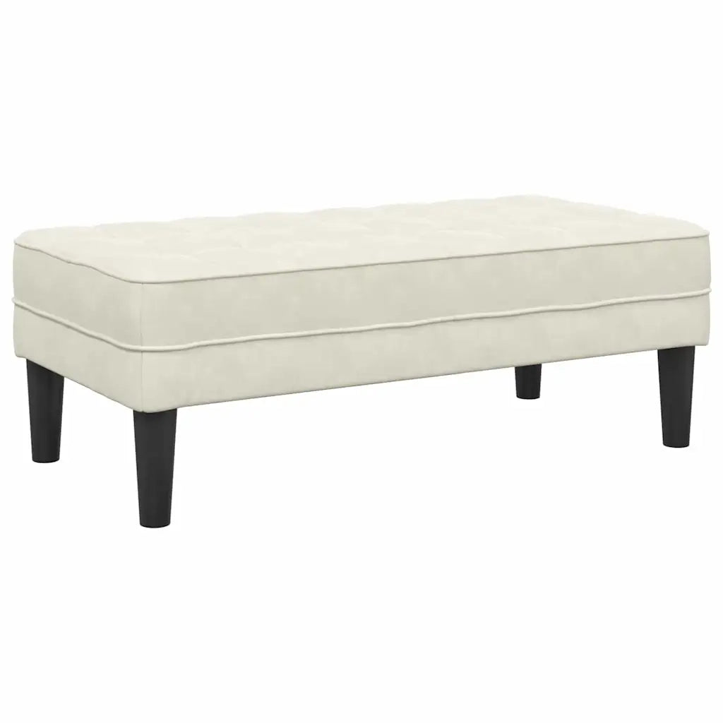 panchina con cuscino Crema 113 x 57 x 39 cm Velluto 42001955