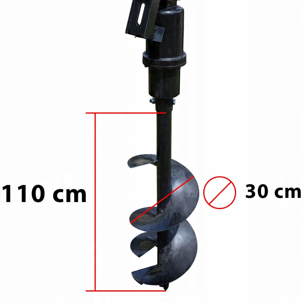 Trivella Idraulica per Escavatore 4T – Punta 30x110 cm | Costruzione Robusta, Montaggio Rapido