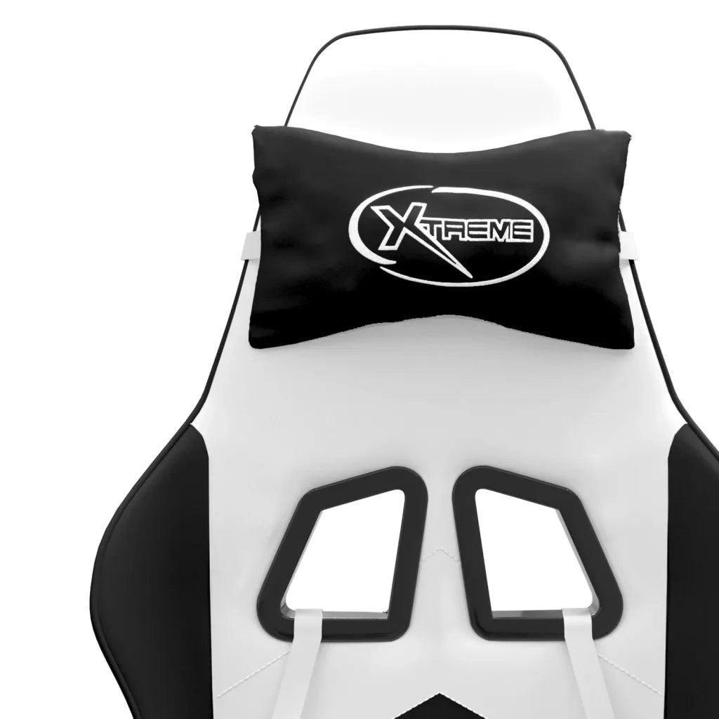 Sedia da Gaming Girevole Bianco e Nero in Similpelle 349601