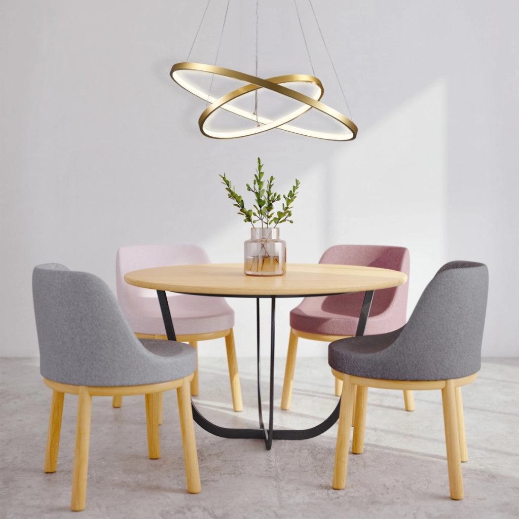 Lampada sospensione LED Polux Lea doppio anello oro 35W