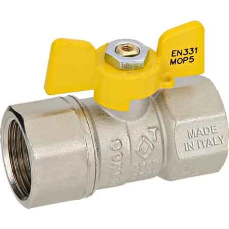 VALVOLA A SFERA PER GAS F.F. A FARFALLA   3/4 - TIEMME