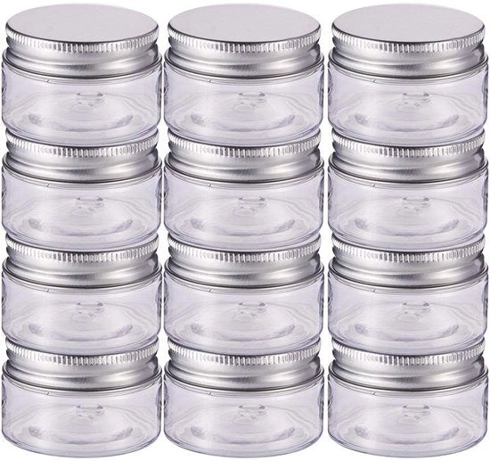 Contenitori di conservazione 20 pezzi 30 ml - Plastica - Tappi in alluminio a viti - Portatile - Adatto per cosmetici - Riciclabile - Ideali per l'organizzazione - Contenitori di conservazione