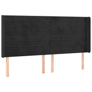 Testiera | Testata ad Orecchio Nera 203x16x118/128 cm in Velluto
