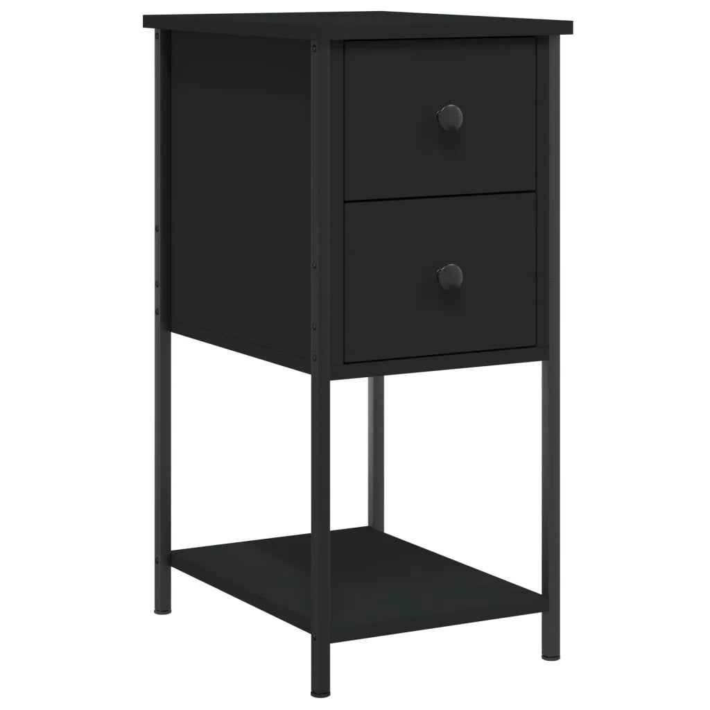 Comodini 2 pz Neri 32x42x70 cm in Legno Multistrato 826094