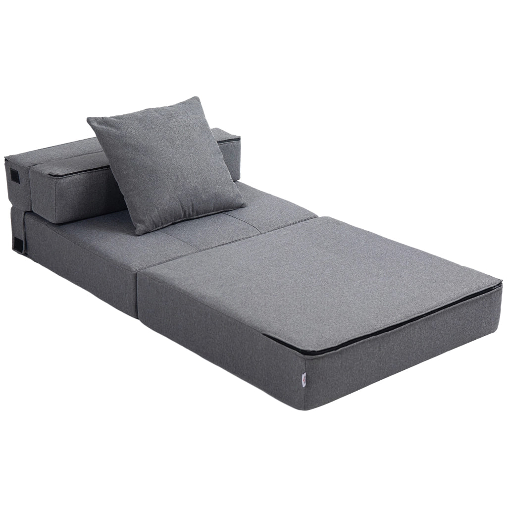 Poltrona letto convertibile 1 posto ¨C Xylo ¨C Tessuto grigio con cuscino sfoderabile
