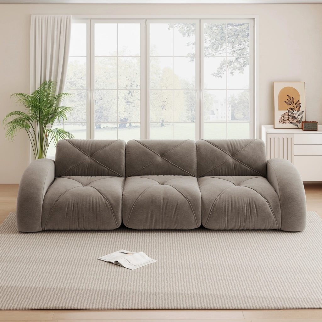 Sofa modulare extra grande senza cornice - Zephmum- 3 posti tessuto Chenille antiscivolo