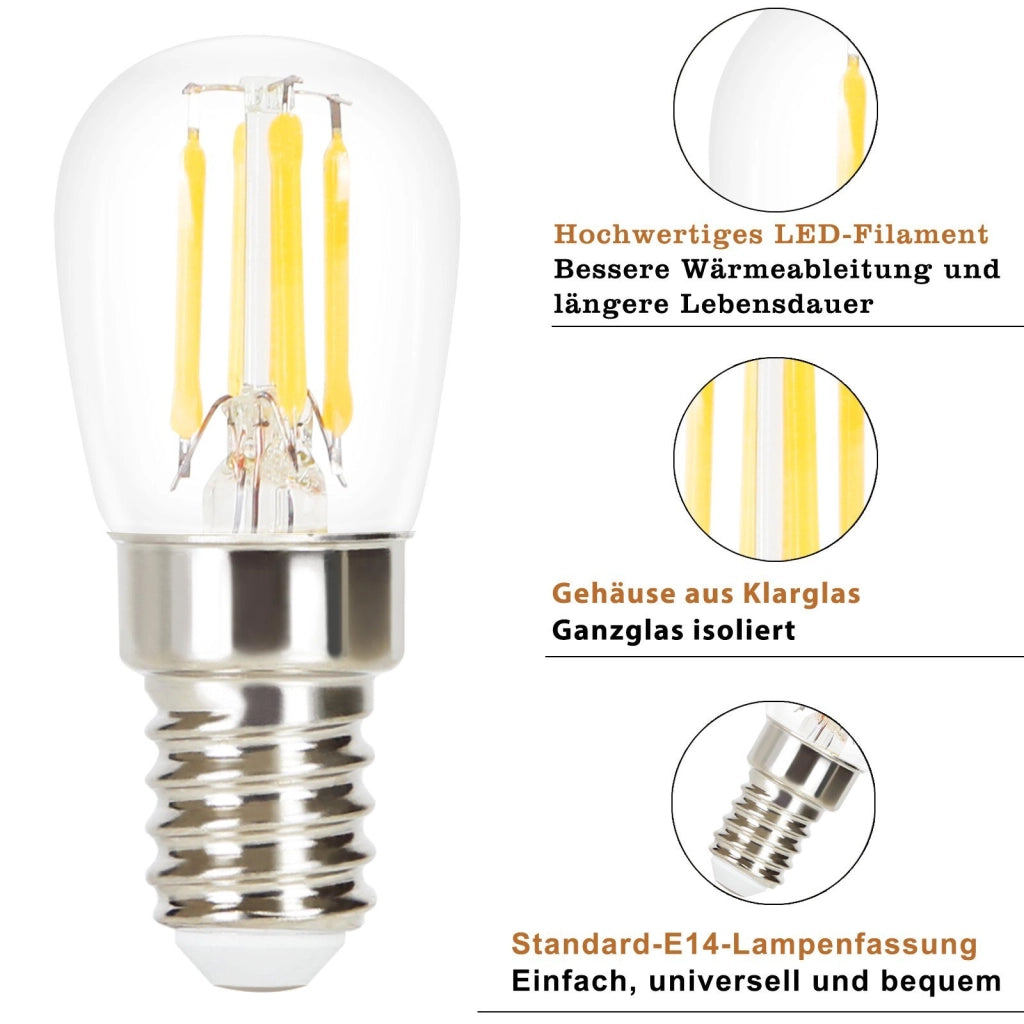 ZMH Bombilla LED E14 Edison LED Bombilla Retro 4W ST25 2700K para Dormitorio Pasillo