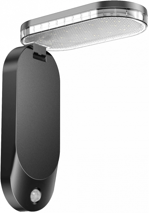 Applique solare LED pieghevole PIR crepusc. IP65 nera