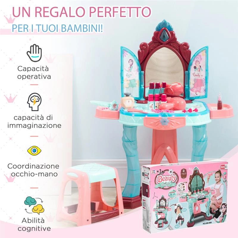SET TOELETTA CON SGABELLO PER BAMBINI DA 3-6 ANNI CON LUCI MUSICA E ACCESSORI