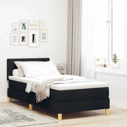 Letto a molle con cuscino con testiera Nero 80 x 200 cm Tessuto 3338876