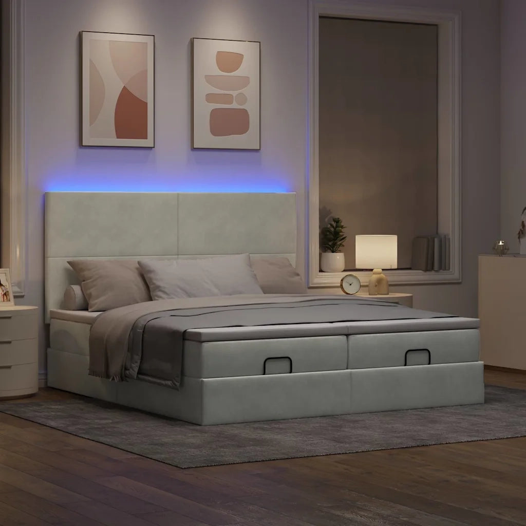 Struttura Letto Pouf con Materassi 180x200 cm Velluto 3314603