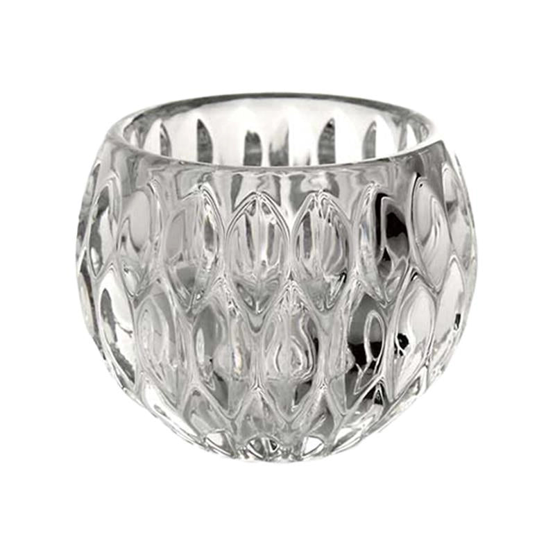 PORTA CANDELE IN VETRO TRASPARENTE FROMA ELEGANTE 8HX6 CM