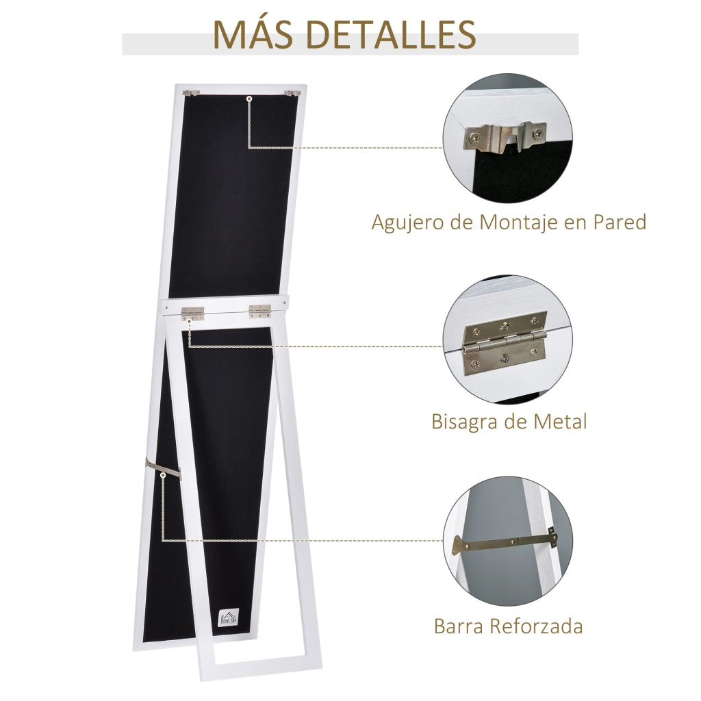 Specchio da Parete a Pieno ¨C Minimal ¨C Bianco 37x37x154 cm