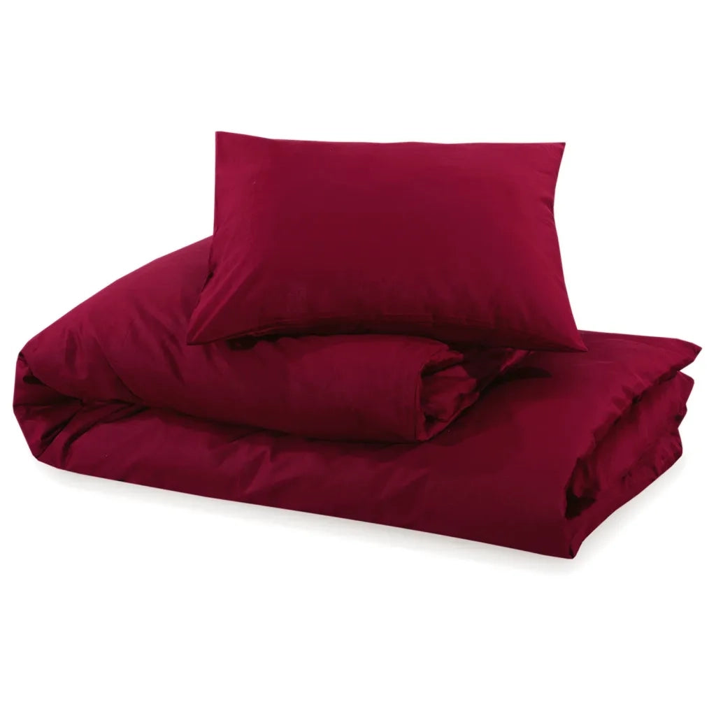 Set Copripiumino Bordò 200x200 cm in Cotone 136178