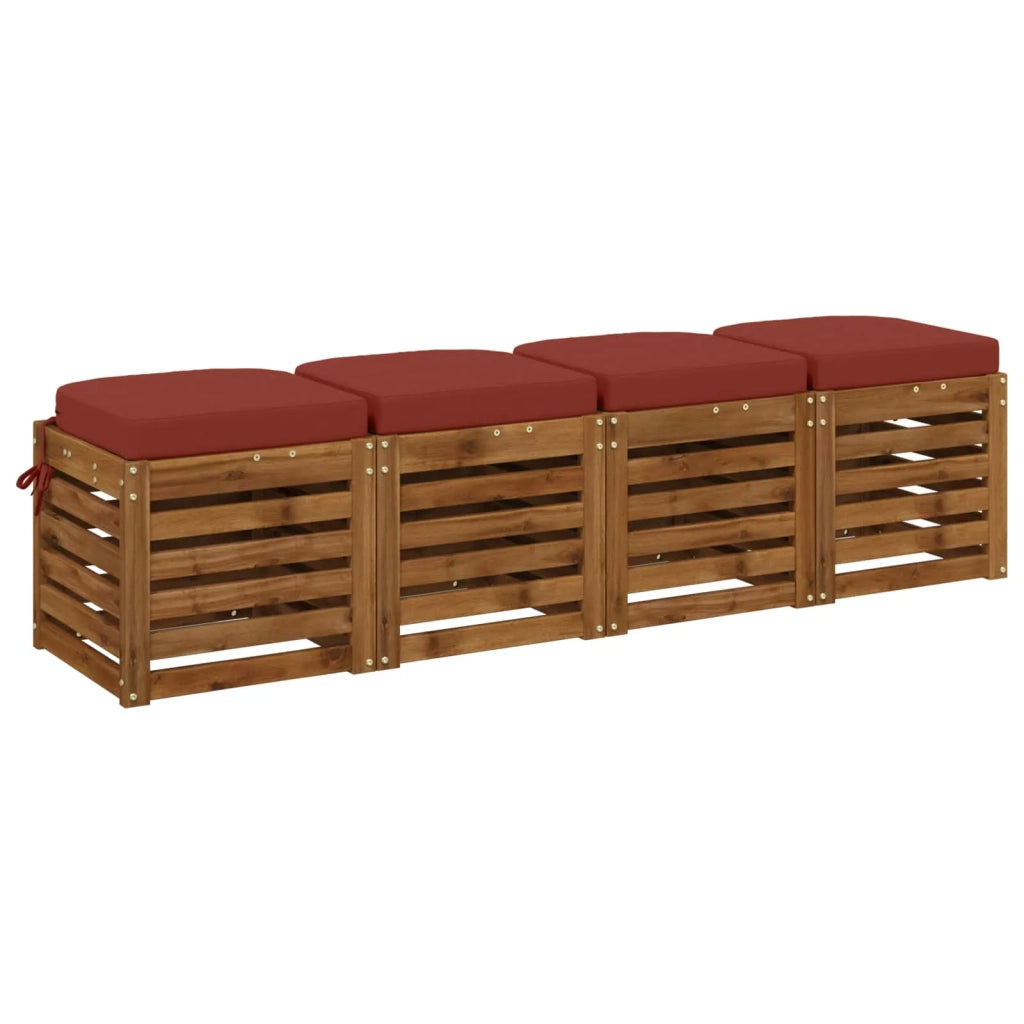 Cuscini per sedile a 4 pezzi SOEST 4 pcs 100% Poliestere Rosso 945182