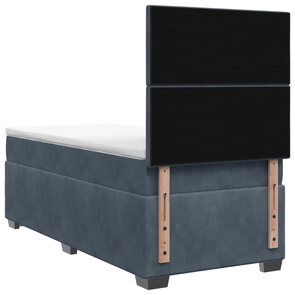 Letto con Box Spring, Materasso e LED Grigio Scuro 90 x 190 cm 3455187