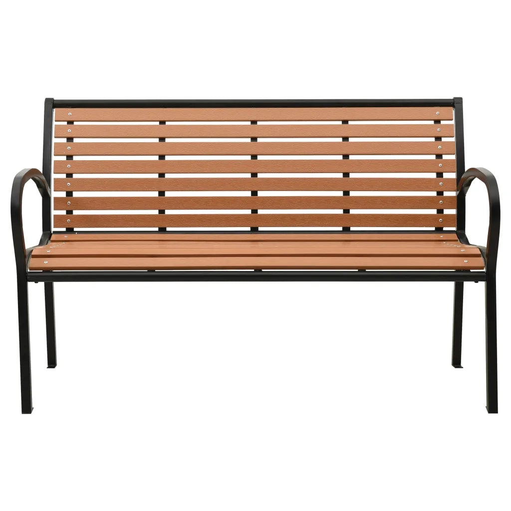 Panca da Giardino Nera e Marrone 116 cm Acciaio e WPC 319579