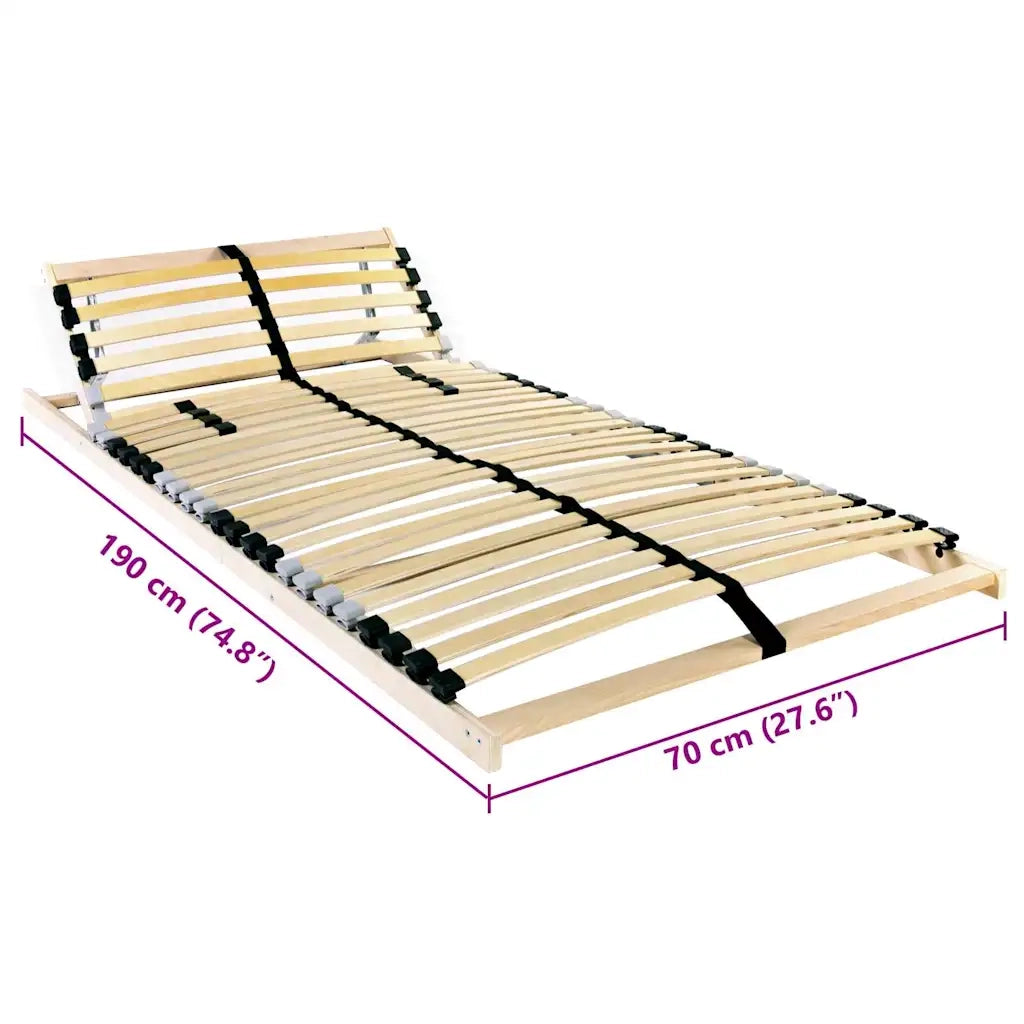 Base a doghe Marrone 70 x 190 cm Legno massello di faggio 42015238
