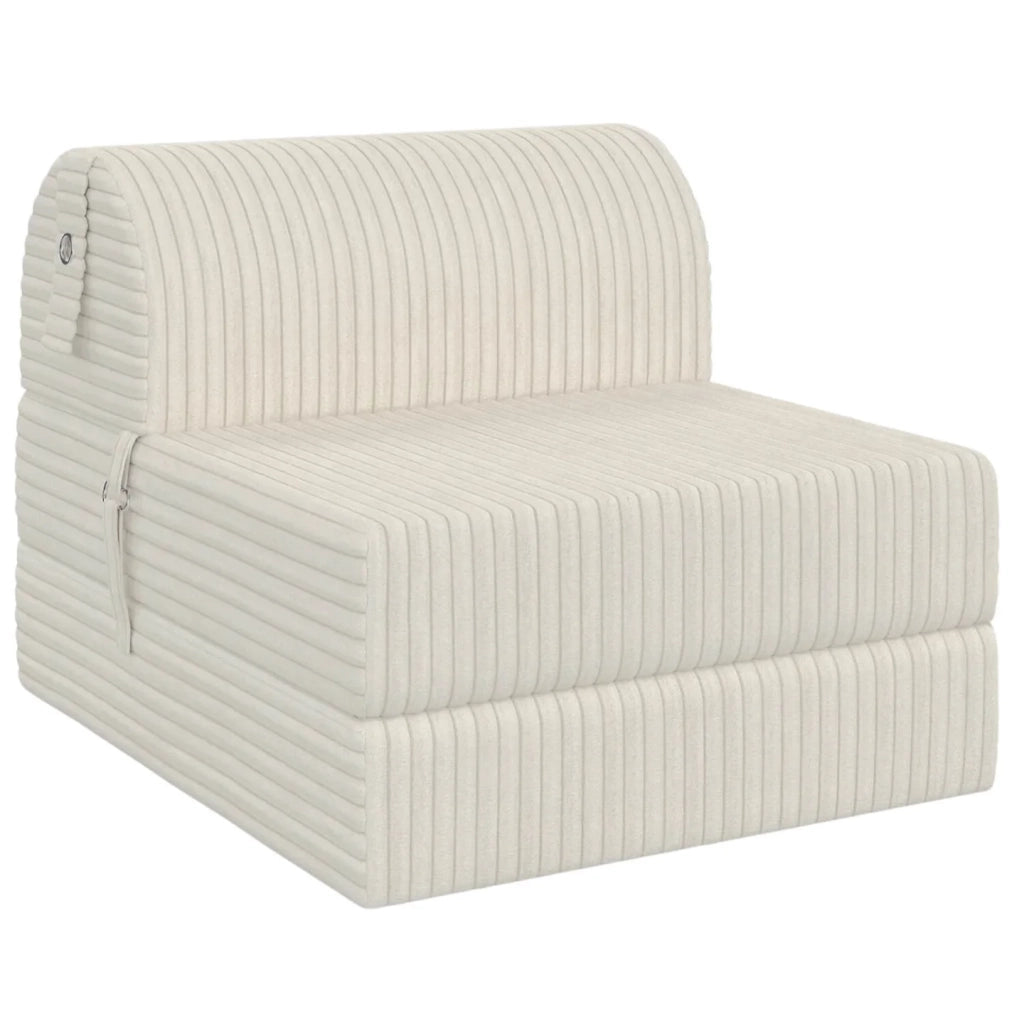 IDMarket - Sedia PALOMA in velluto a coste beige