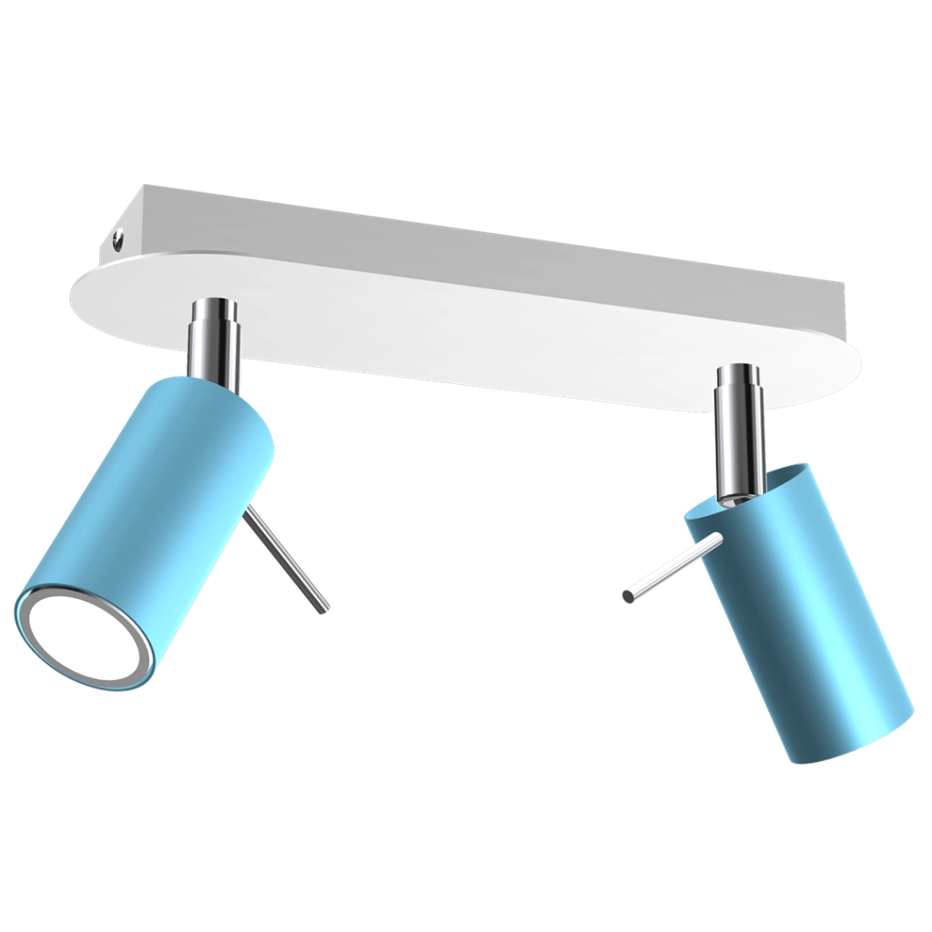 Plafoniera da soffitto Preston 2 luci GU10 blu cromo
