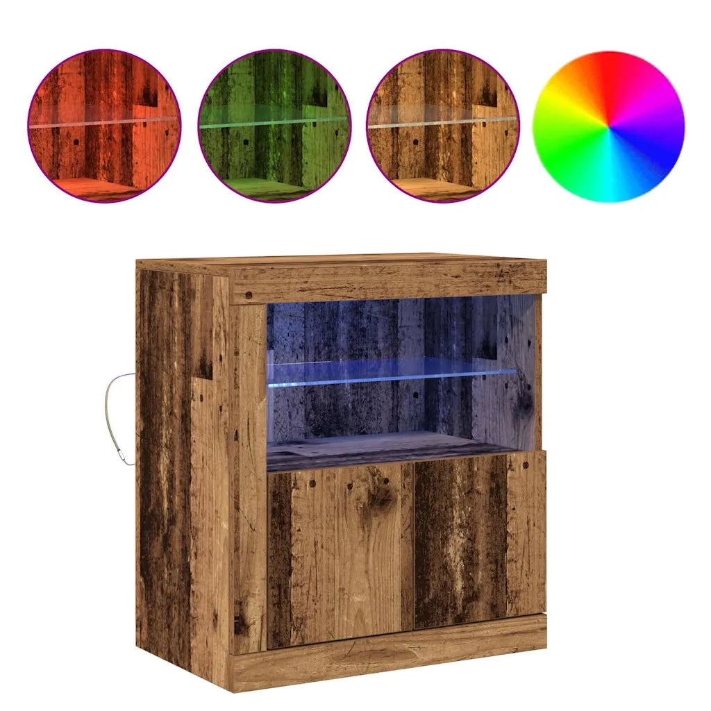 Madia LED Marrone 60,5 x 37 x 67 cm Legno multistrato 863012