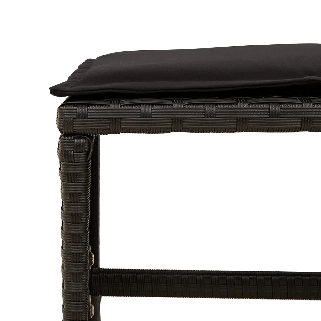 Set da Pranzo da Giardino 15 pz con Cuscini Nero in Polyrattan 3277938