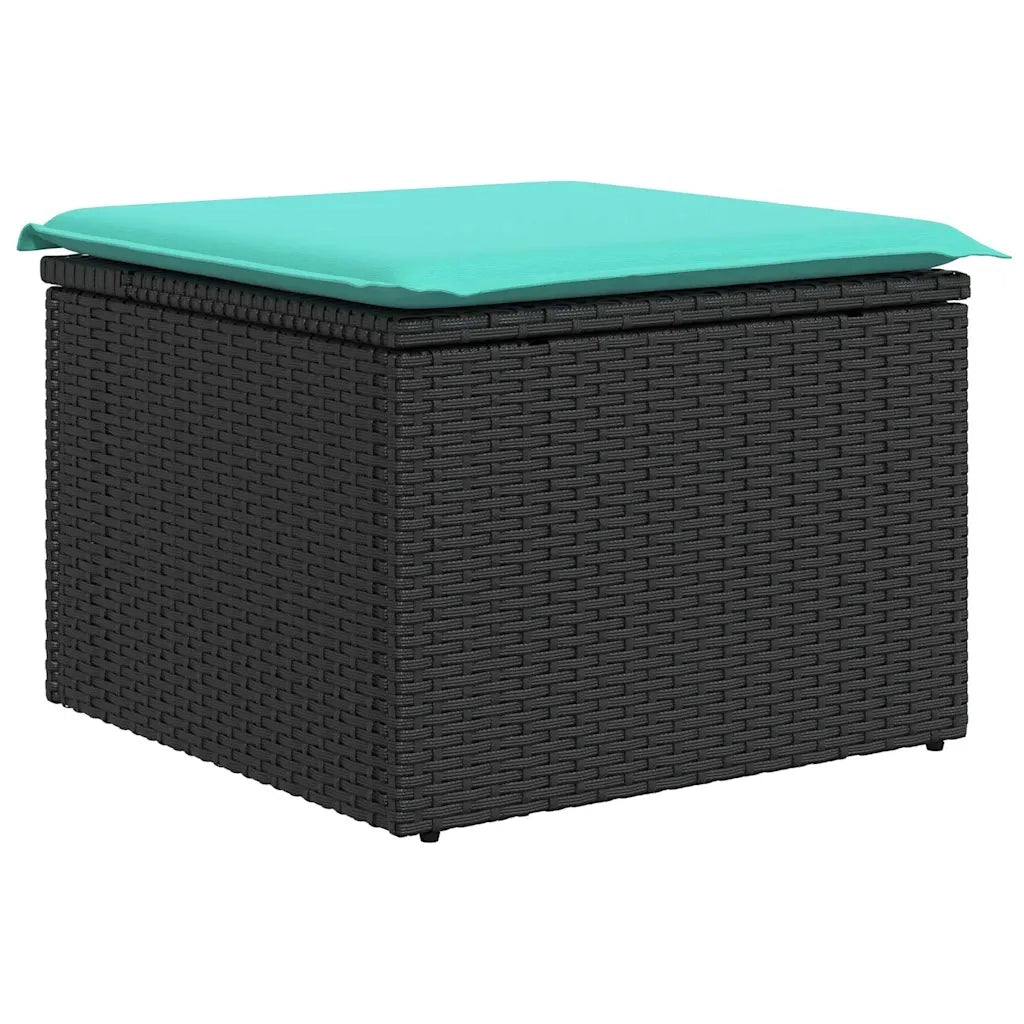 Set Divani da Giardino 9 pz con Cuscini Nero in Polyrattan 3327298