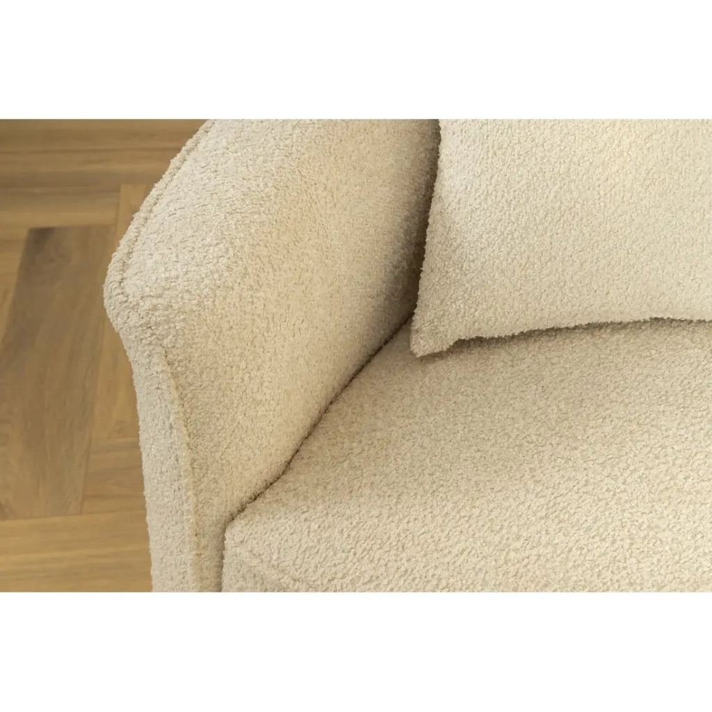 Divano dritto SOREN beige 5 posti – Divano design in tessuto bouclé con forma arrotondata