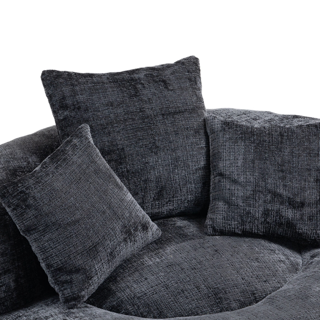 Divano Poltrona Gaming con Cuscini ¨C MINIMAL ¨C Nero, Tessuto Chenille