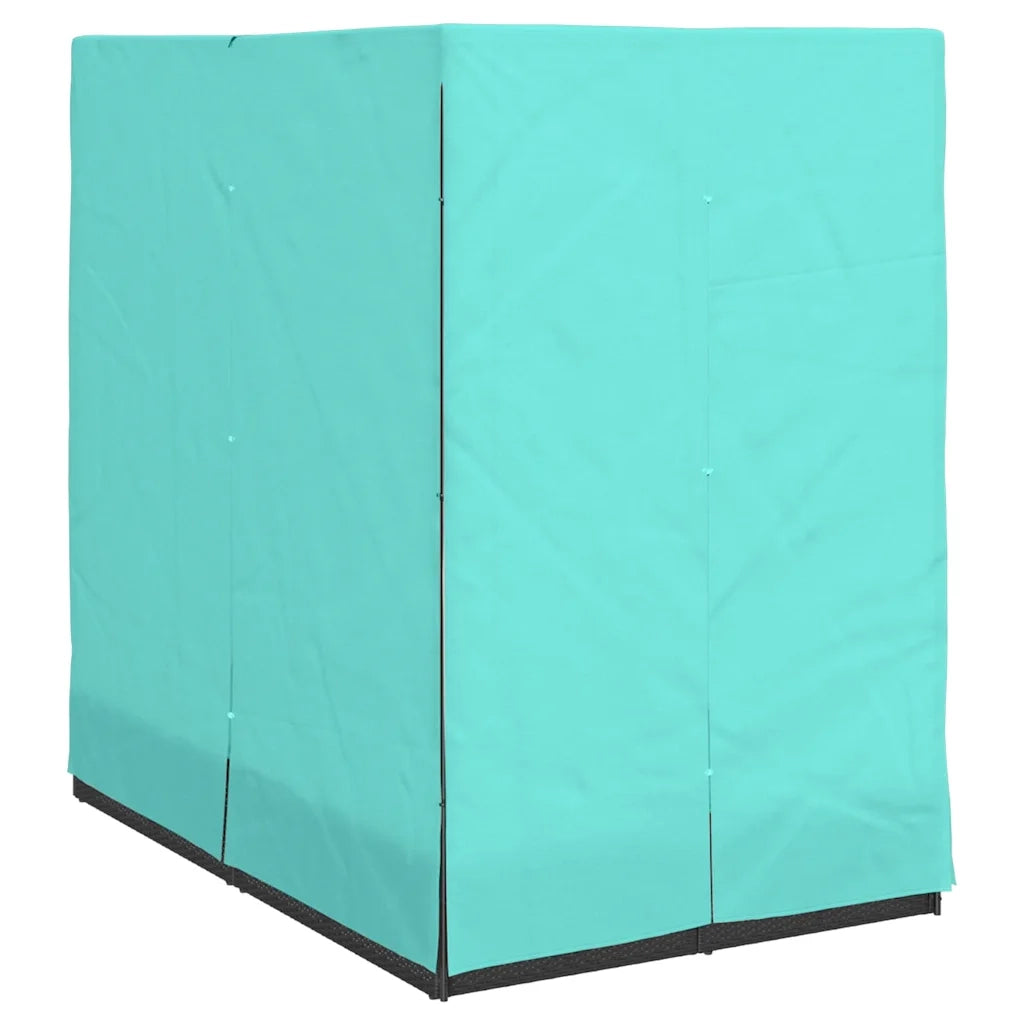 Lettino da sole doppio Turchese 205 x 129 x 200 cm polyrattan 3376135