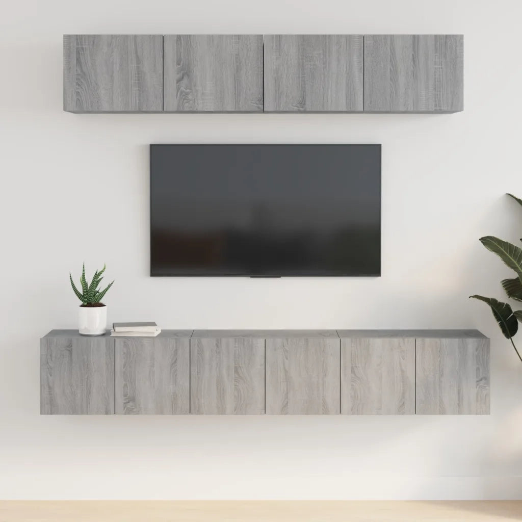 Set di Mobili Porta TV 5 pz | Armadietto TV | Mobile Porta TV Grigio Sonoma in Legno Multistrato