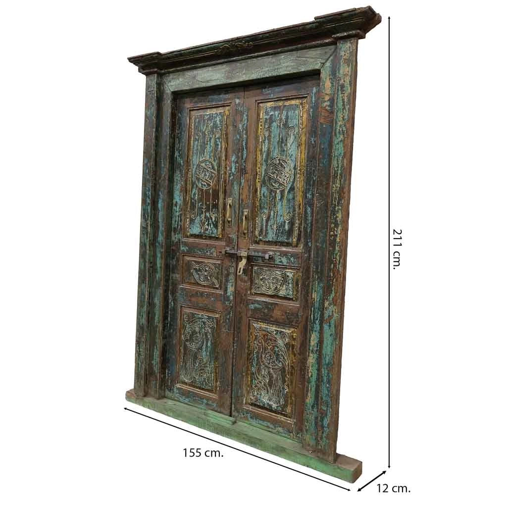 Porta in legno marrone 155x12x211h cm