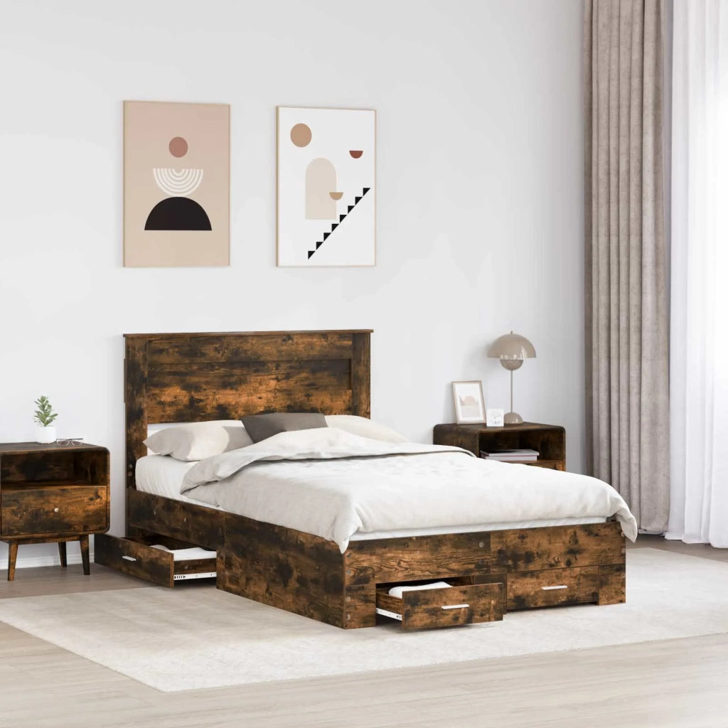 Struttura del letto con cassetto con testiera-Letto con Cassetti e Testiera Legno multistrato 229010
