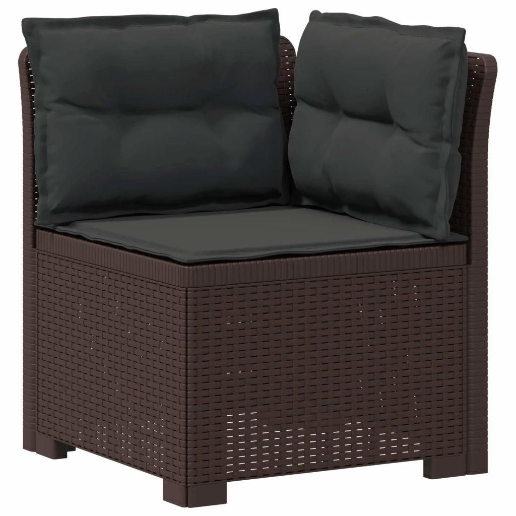 Divano da esterno-Divano da Giardino 3 posti con cuscini in look rattan PP 924887