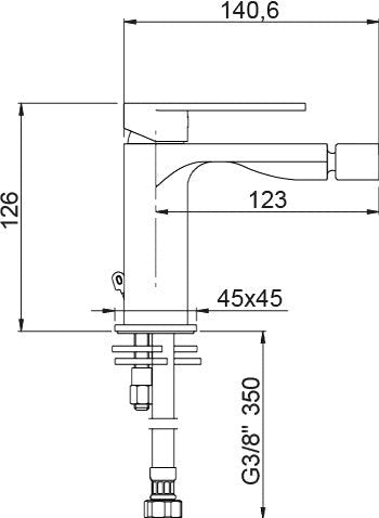 Rubinetto miscelatore bidet design moderno
