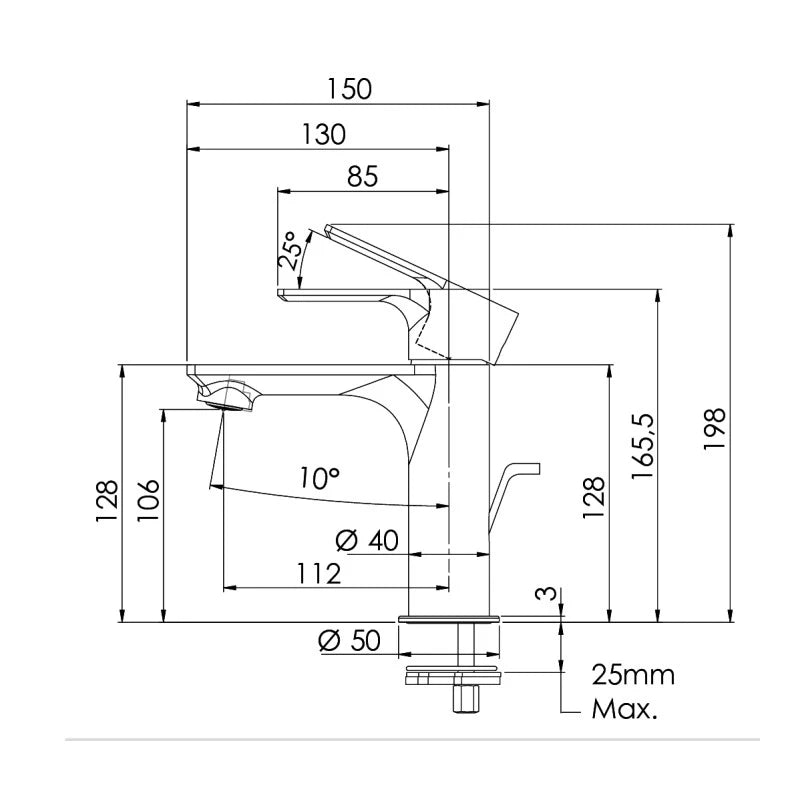 Miscelatore monocomando lavabo con scarico serie Energy