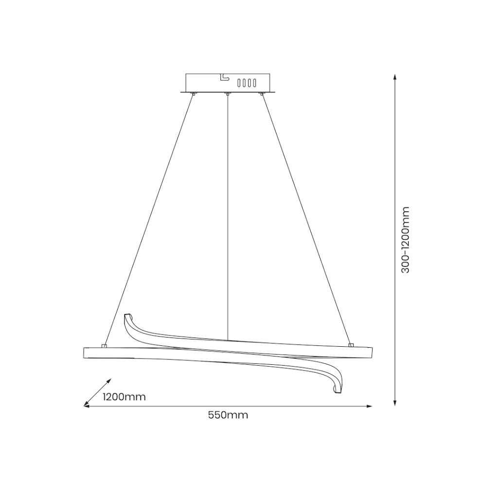 Sospensione LED ad anello Lorenzo nera Ø55 35W 4000K