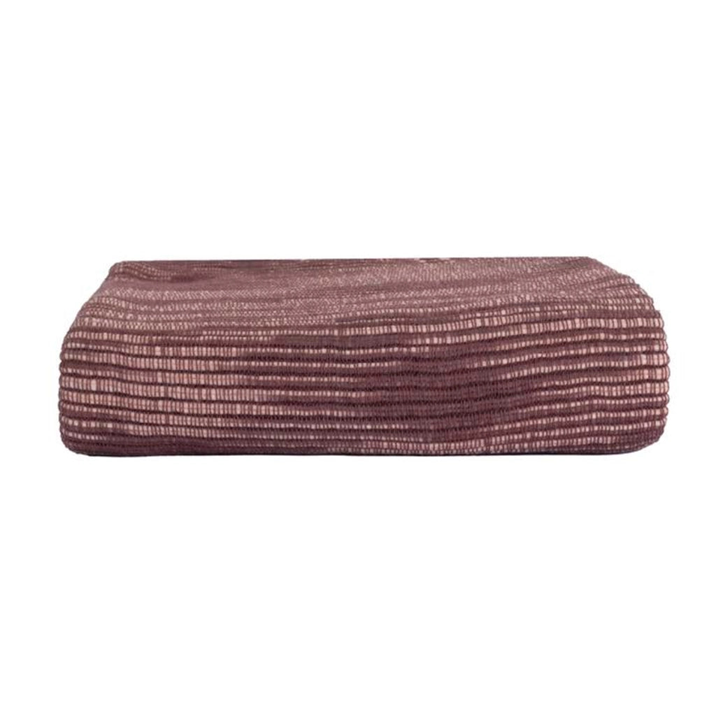 Coperta a quadri prugna con frange 130x170cm ANEVIK