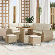 Set Divano da Giardino 8 pcs Beige polyrattan