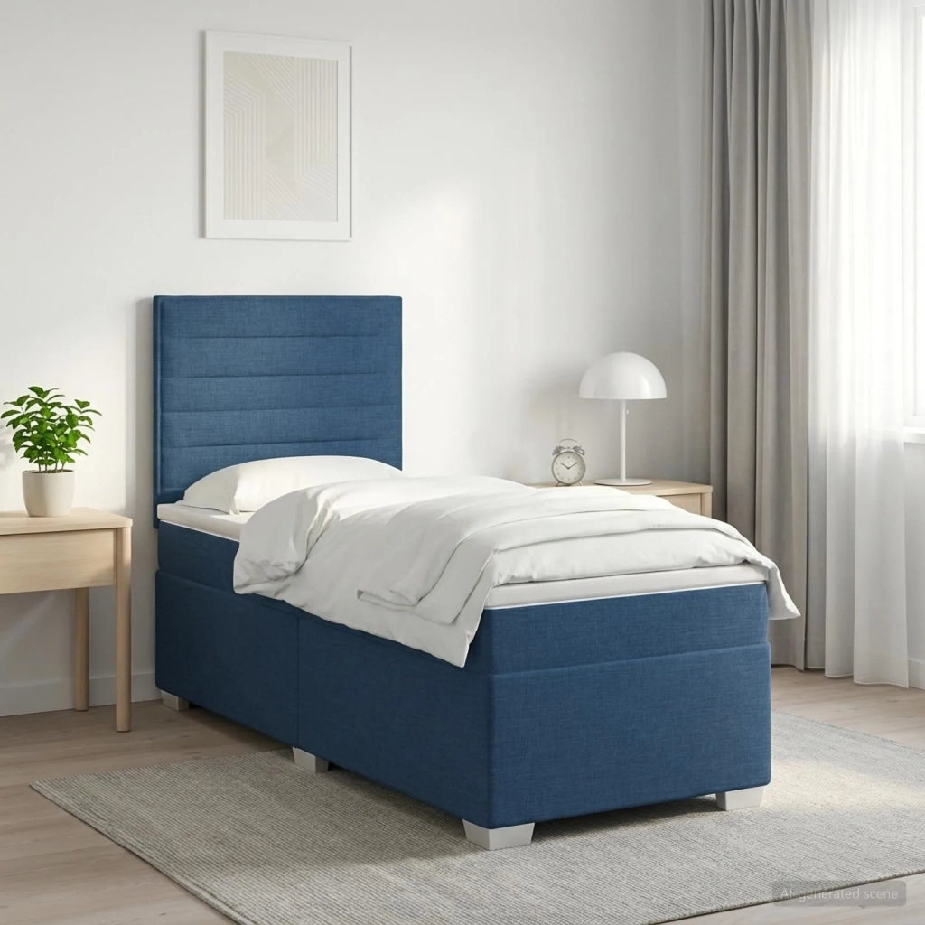 Letto box spring con materasso Blu 80 x 200 cm Tessuto 3454739