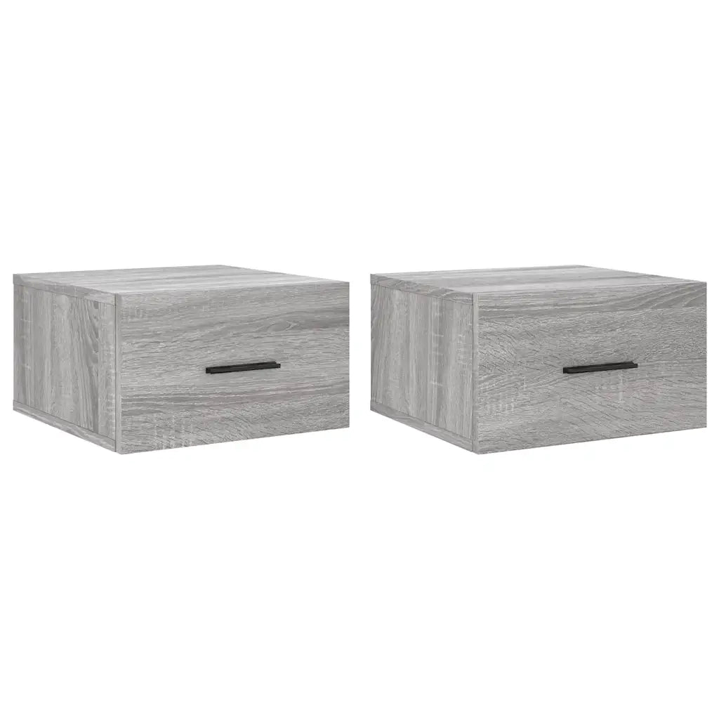 Comodini a Muro 2 pz Grigio Sonoma 35x35x20 cm 829865