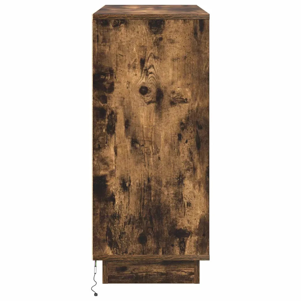 Madia LED Rovere fumé 90 x 32 x 75 cm Legno multistrato 869686