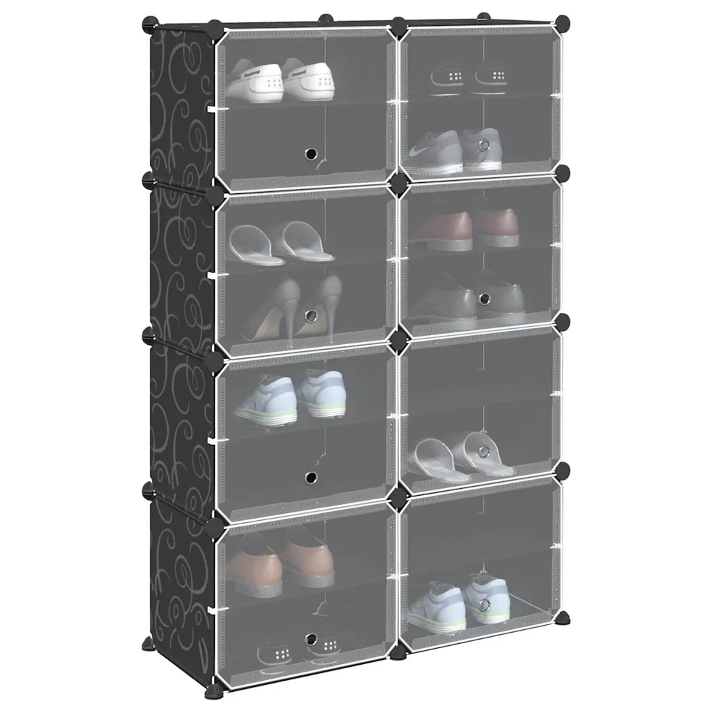 Organizzatore Portaoggetti con 8 Cubi e Ante Trasparenti in PP CFW3159471