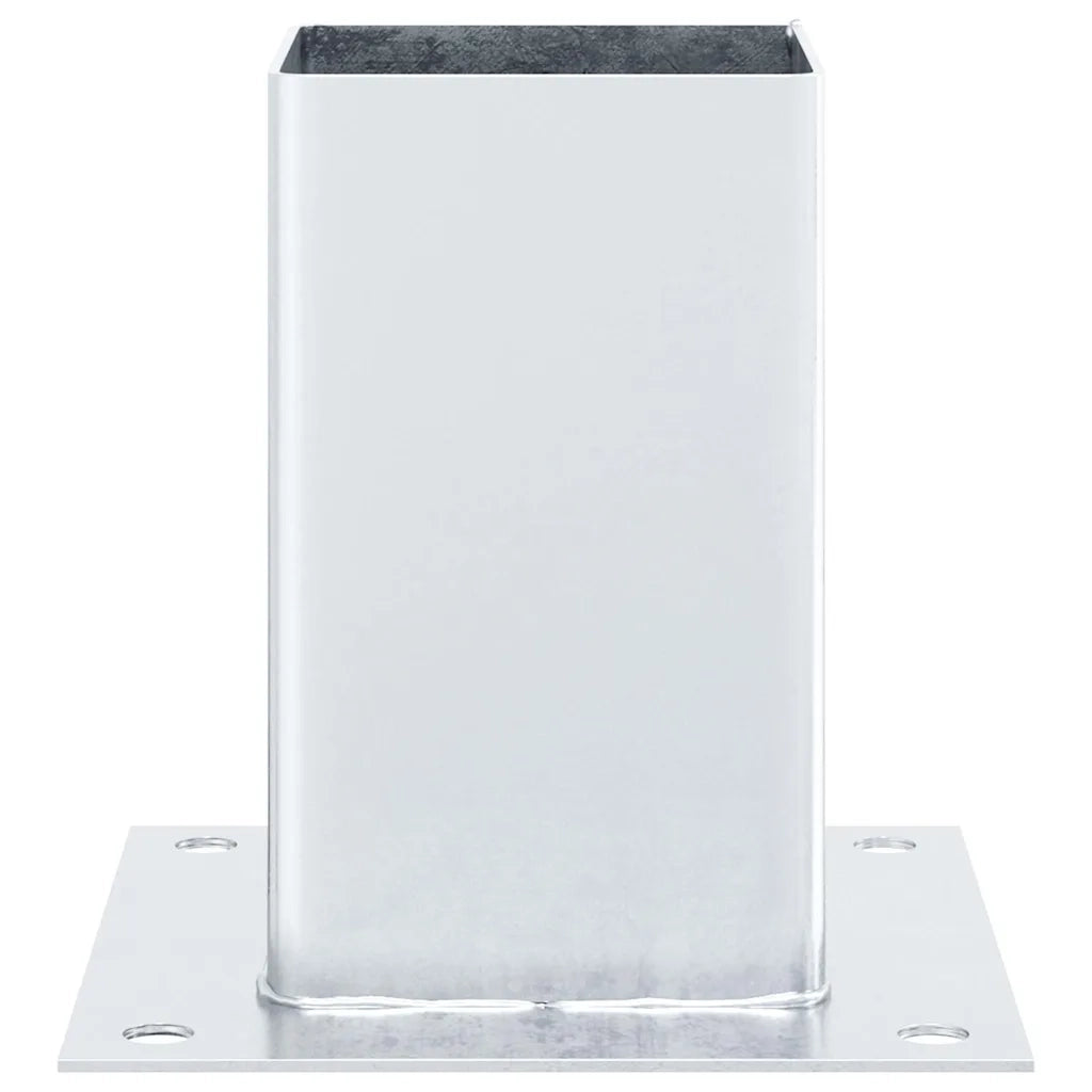 Basi per Pali Quadrate 12 pz Argento 91x91 mm Acciaio Zincato 42000011