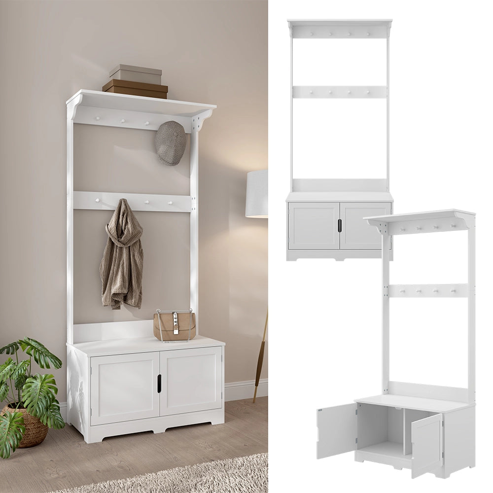 Vicco Appendiabiti Bianco 80 x 180 cm con 2 porte