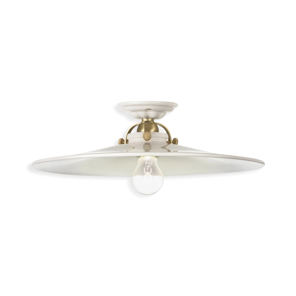 Plafoniera Classica Asti Ottone E Ceramica Ottone Satinato Decorato 1 Luce E27