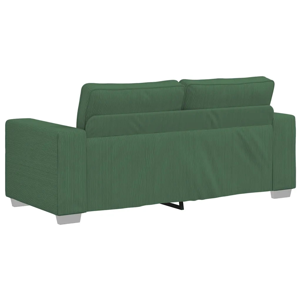 Divano Divanetto Verde Scuro 180x77x82cm Tessuto di Velluto a Coste 4105204