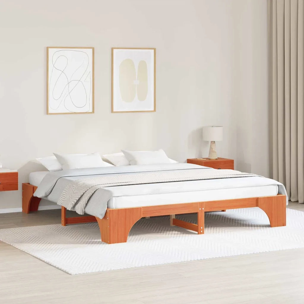 Struttura del letto Marrone cerato 180 x 200 cm Pino massello