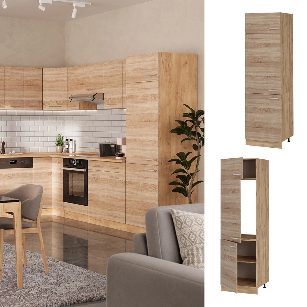 Armadio frigorifero R-Line Sonoma/Rovere dorato 60 cm Vicco
